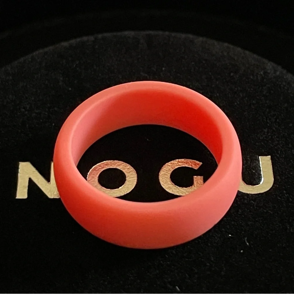NEW Men’s Coral Red Lightweight Silicone Universal Ring (Multiple Sizes)